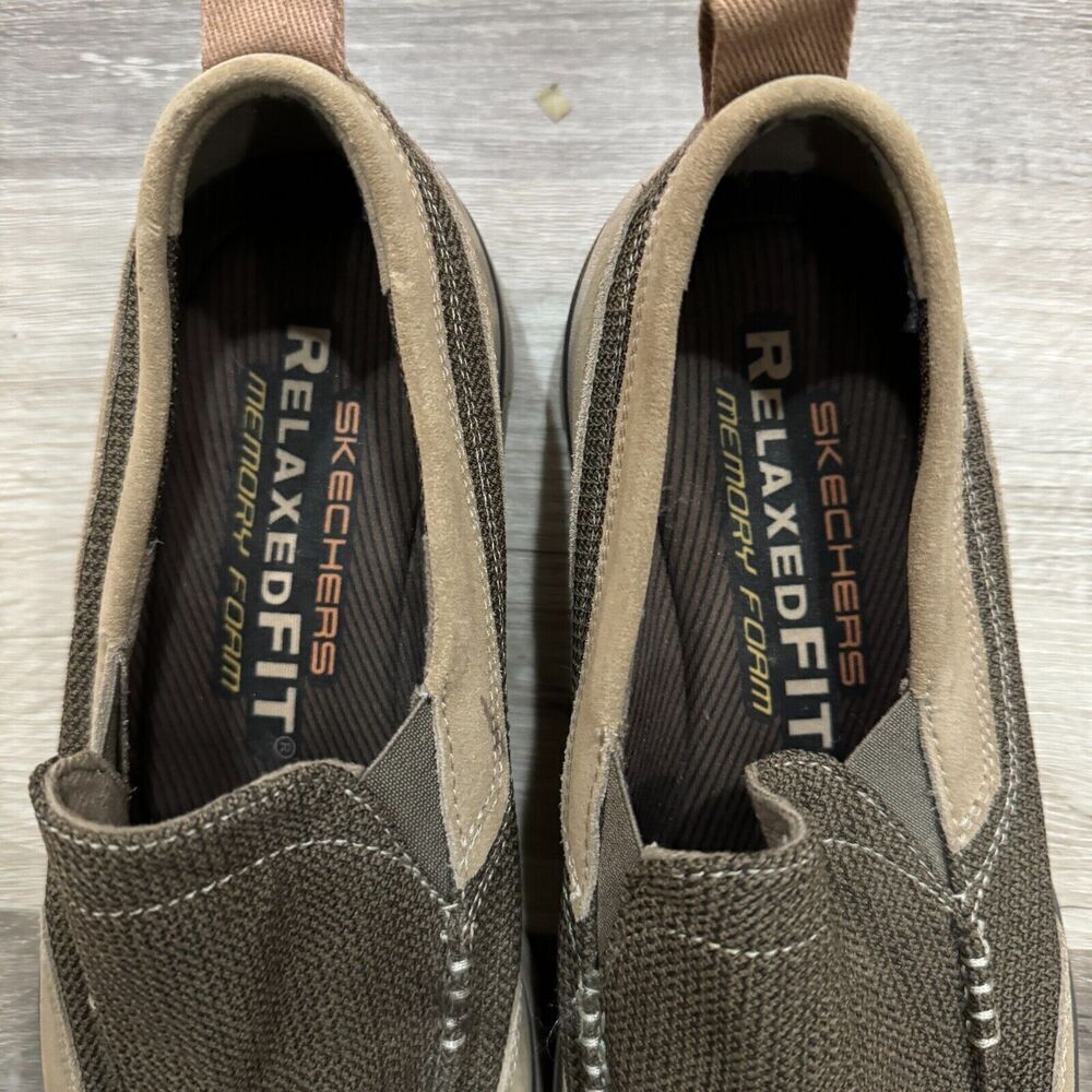 Skechers Superior Milford Sneakers Men's 10 Tan Relaxed Fit Slip-on Casual Shoes - Picture 4 of 10